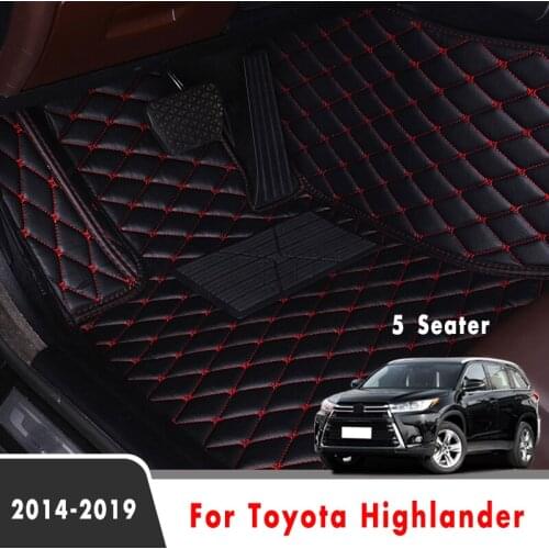 For Toyota Highlander XU50 Kluger 2019 2018 2017 2016 2015 2014 (5 Seater) Car Floor Mats Interior Accessories Leather Carpets