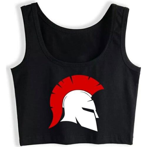 Crop Top Female Spartan red/white Sexy Black Custom Tops Women