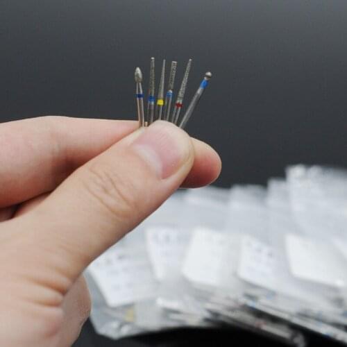 Lab Supplies Dental Diamond Burs Dia-burs Polishing Smoothing Whitening For High Speed Handpiece Medium FG 1.6mm 50Pcs/Pack