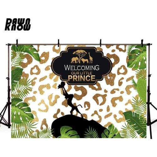 DAWNKNOW Leopard Photography Background Newborn Forest Leaf Photocall Photo Backdrop Baby Birthday Party Photo Shoot lv2524