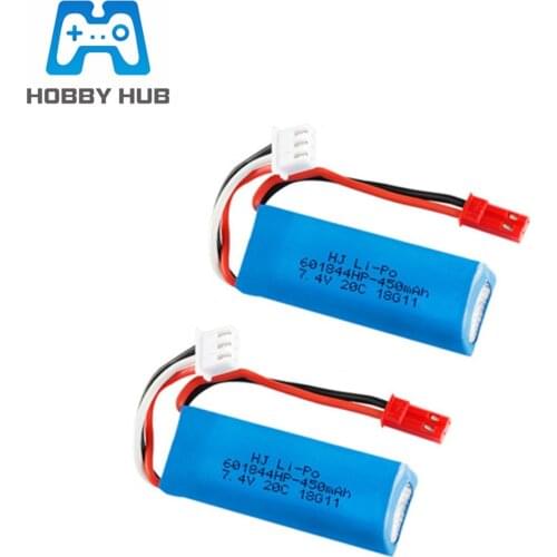 7.4V 450mAh 20C Lipo Battery for WLtoys K969 K979 K989 K999 P929 P939 RC Car Parts 2s 7.4v Battery 2pcs/lots