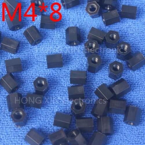 M4*8 Black 1pcs Nylon Standoff Spacer Standard M4 Plastic Female-Female 8mm Standoff Repair accessory High Quality