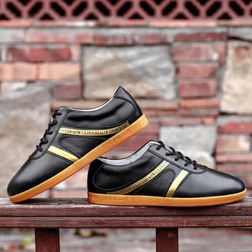 Fashion High Quality Cowhide Tai Chi Shoes Soft Genuine Leather Kung Fu Wushu Shoes Martial Arts Sneaker Sports Footwear