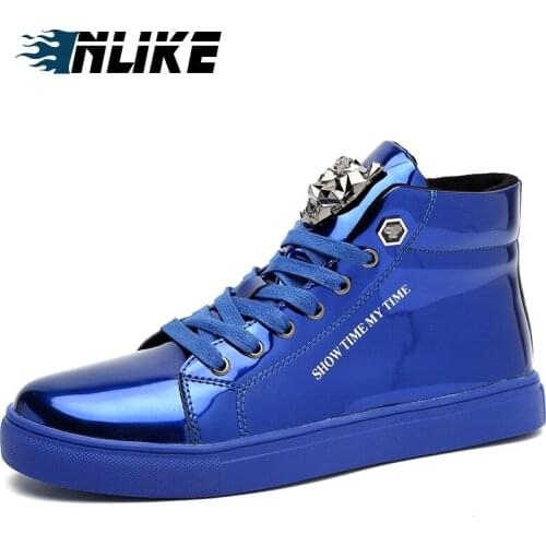 INLIKE Big Size Hot Men Boots Fashion Warm Winter Men Shoes Autumn Leather Footwear for Man High Top Casual Shoes