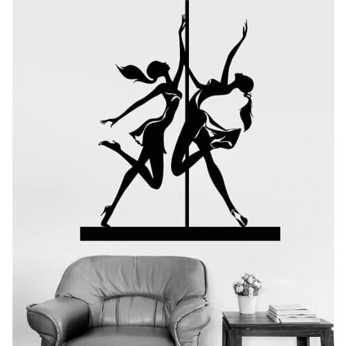 Sexy Striptease Pole Dance Art Wall Decal Vinyl Dancer Stripper Wall Stickers Living Room Mural Sofa Background Wallpapers LA915