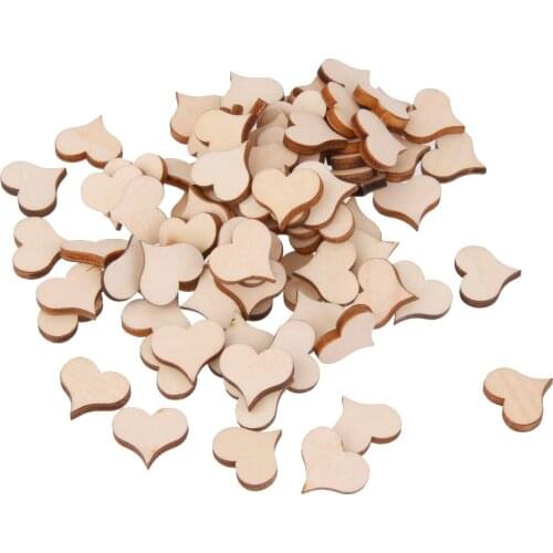 New Hot Sale 100Pcs Mini Wooden Hearts Embellishments for Craft 11x3mm Cute gifts Home Decorations