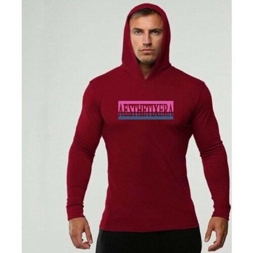 New Gym Hooded Sport Shirt Men Long Sleeve Running T Shirt Mens Hoody Compression Shirt Joggers Tshirt Fitness Tracksuit