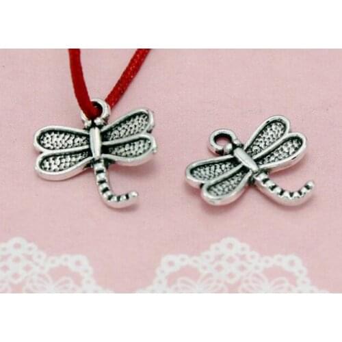20pcs/lot Craft Tibetan Silver dragonfly bracelet Pendants Handmade Decorative Metal DIY Jewelry For Men Alloy accessories
