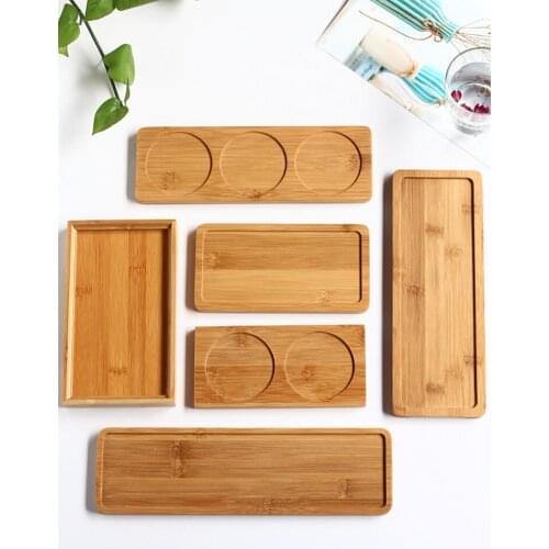 Rectangular bamboo wood tray Japanese tea set plate sushi plate water fruit dish seasoning bottle wooden teaboard