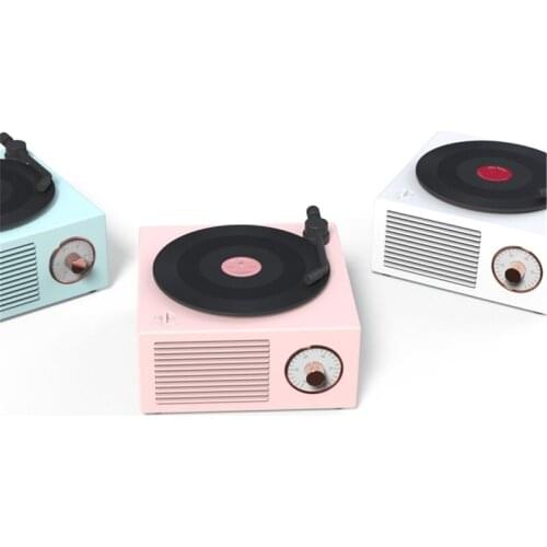 Retro Vinyl Record Bluetooth Speaker Rotating Record Player Stress Relief Wireless Support AUX TF USB