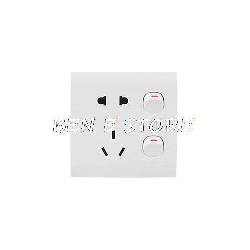 Socket Outlet Switch Control White Wall Palte 250V 10A