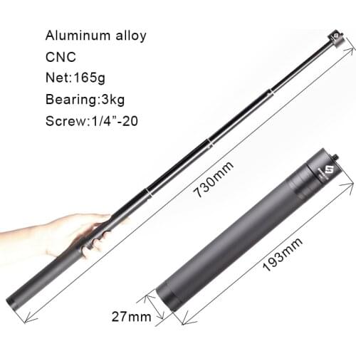 CNC For Feiyu Tech Extention Reach Pole Rod Adjustable for G6 G6P DJI OSMO Mobile 2 Zhiyun Smooth 4 Q Handheld Gimbal Accessory