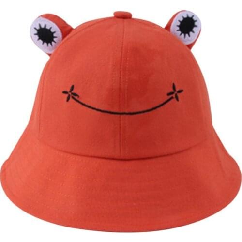 Foldable Cotton Frog Bucket Hat Summer Sunscreen Fisherman Cap Hunting Sunhat
