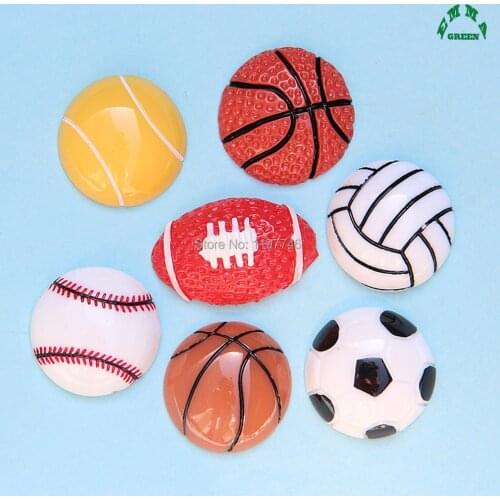 Sports Charm for Slime cute Charms for Jewelry Making 10pcs 25mm Resin Cabochon Flatback Baseball Charms for Kids diy Crafts