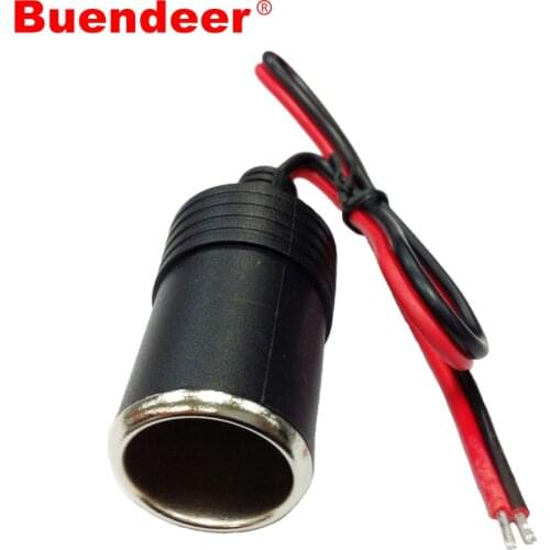 Buendeer Car Cigarette Lighter extension cable Female Socket Power Plug Connector Adapter for 12V 24V High power