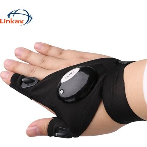 Ultra-durable Waterproof Bright LED Light Gloves cotton Finger Lighting Auto Repair Outdoor Night Fishing hunting Artifact