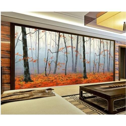 WDBH Custom photo 3d wallpaper Big tree beautiful autumn forest scenery decor living room 3d wall murals wallpaper for walls 3 d