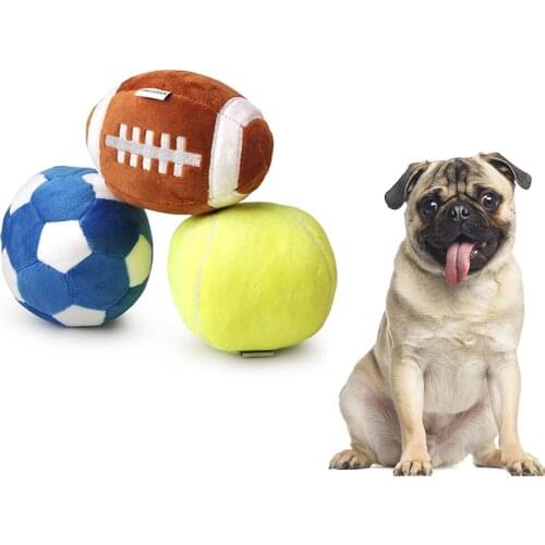 Funny Ball Shape Plush Dog Pet Toys With Squeakers Durable Toy Funny Outdoor Interactive Product For Pet Accessories
