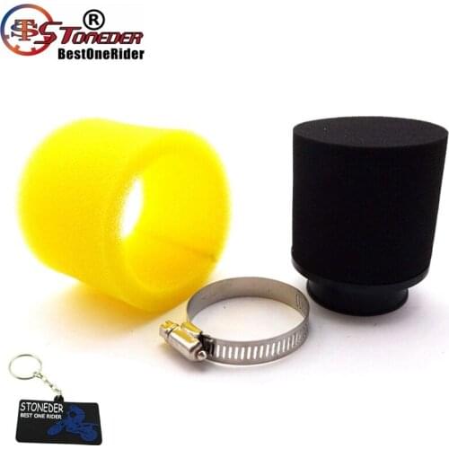 STONEDER Foam Air Filter Clearner Yellow 45mm For 125cc 140cc 150cc ATV Quad Pit Dirt Bike Motorcycle Go Kart Scooter Moped
