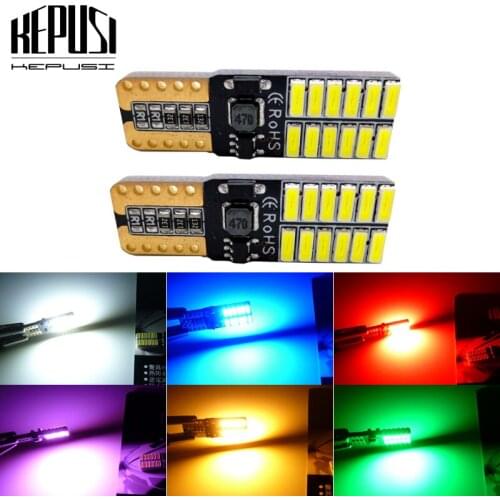 2x T10 LED 194 168 W5W Car Instrument Panel Lamp Interior Dome Reading Clearance Light License Plate Bulb Parking Light Canbus