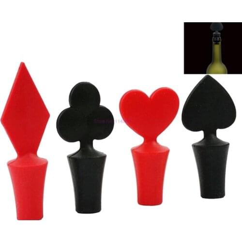 200Pcs/Lot Bar Tool Poker Shaped Silicone Vacuum Sealed Wine Bottle Stopper Leak Free Kitchen Wine Champagne Stopper Plug