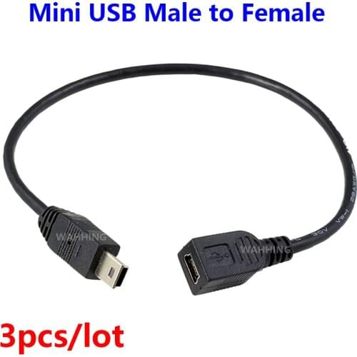 3pcs 5 Pin Mini USB Male To Female Cable Cord Adapter Mini USB Extension Cable Wire for Camera MP3 Computer Phone Tablet HY931