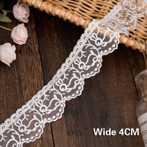 4CM Wide Tulle Mesh Embroidery Bunny Lace Applique Dress Collar Decorative Ribbon DIY Headdress Cloth Sewing Decoration