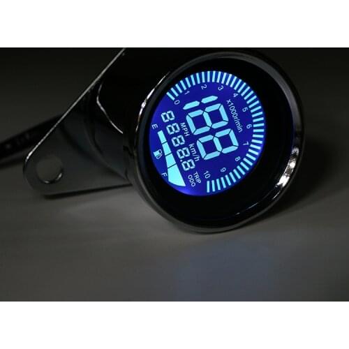 7 Colour Backlight Motorcycle Retro Universal Digital LCD Screen Speedometer Odometer Techometer Fuel Gauge Scooter Offroad