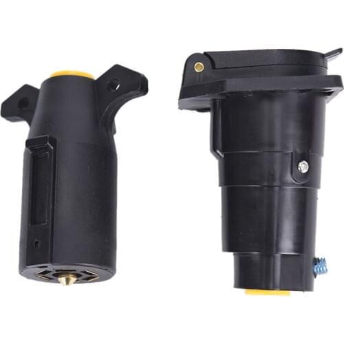 7 Way Trailer Plug Round Light Blade End Adapter Trailer Adapter Plug Connector Tail Lights Brake Lights Connector set