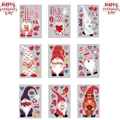 9Pcs/Set Sticker DIY Durable PVC Removable Decal Window Glass Refrigerator Stickers for Easter Valentine