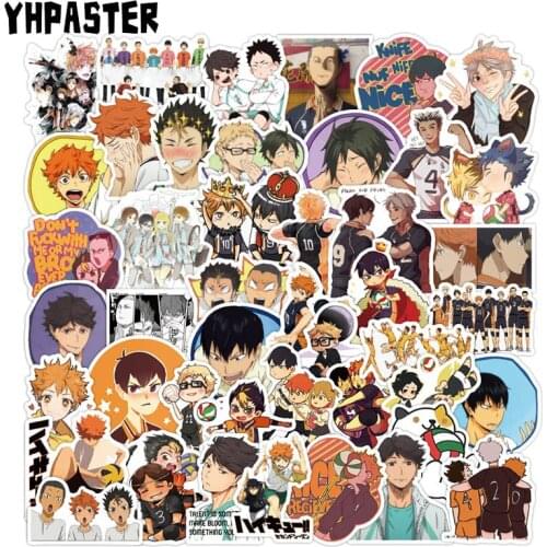 96Pcs/Pack Japanese Anime Haikyuu!! Stickers For Motocycle Skateboard Bicycle Guitar Album Laptop PVC Waterproof Sticker