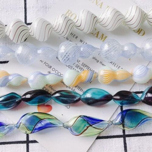DIY jewelry accessories various patterns irregularly shaped blown glass beads jewelry accessories materials