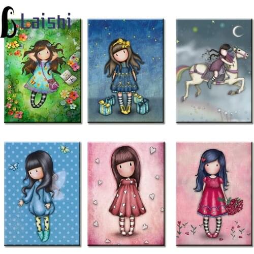 Diamond embroidery Cartoon cute little girl diamond mosaic diamond painting full square round stitch cross rhinestone pictures