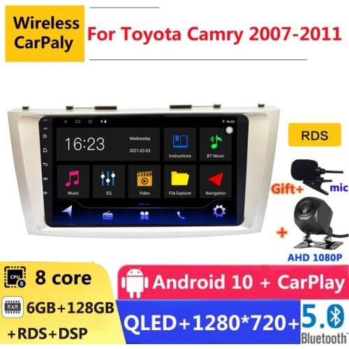 6G RAM 2 din android 10 car radio auto stereo for Toyota Camry 40 50 2007 2008 09 2010 2011 navigation GPS DVD Multimedia Player