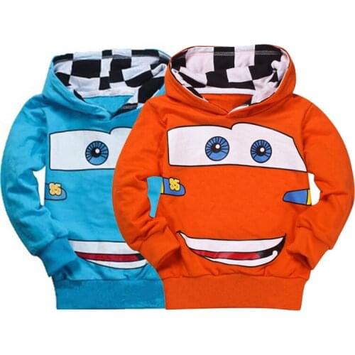 Bibihou Hoodies Kid Boys Sweatshirts Cartoon Flash Baby Girl Outfit Kids Plaid Shirts Long Sleeve Children T-Shirt Kids Clothing