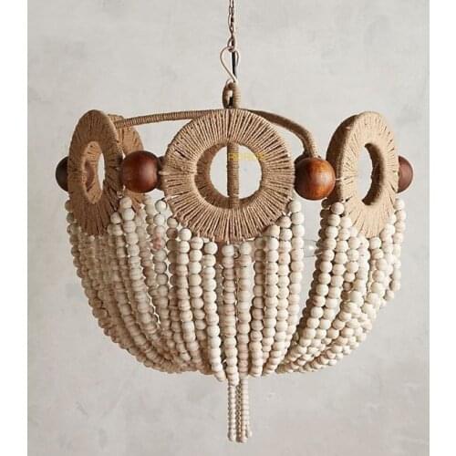 Bohemian Southeast Asia Japanese-style wooden retro bed and breakfast bedroom preparation Nordic simple handmade chandeliers