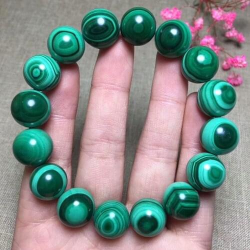 Natural Green Malachite Chrysocolla Stretch Bracelet Eye Round Beads 10mm 12mm 14mm Woman Men AAAAAA