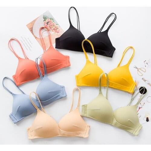 Wasteheart New Female New Women Fashion Black Green Yellow Wireless Padded Bras Push Up Wire Free Sexy One-Piece Bras Bralette