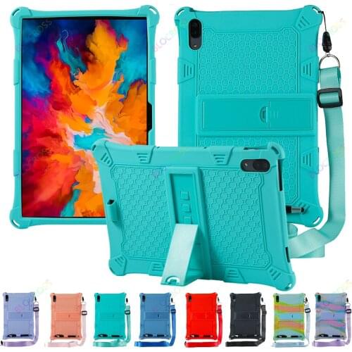 Tablet Case For Lenovo Tab P11 Pro TB-J706F J706N J706F 2021 Anti-Drop Protection Soft Silicon Stand Holder with Lanyard Strap