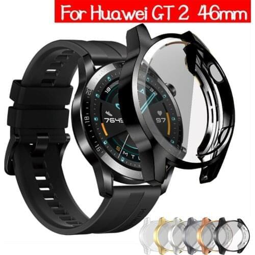 TPU Case For Huawei Watch GT2 Electroplating All-inclusive Anti-drop Protective Cover Watch Case Screen Protector Accessories