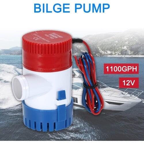 12V Electric Pump 1100GPH Marine Bilge Pump Submersible Boat Water Pump