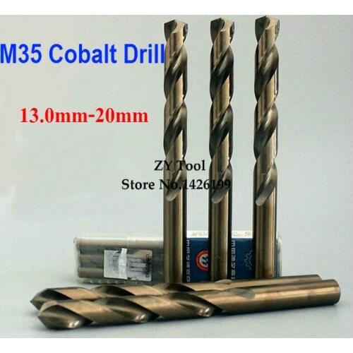 1PCS 13.mm~20mm M35 Cobalt Drill Bits Metal HSS Steel Straight Shank for stainless steel (13.0/14/14.5/15/15.5/16/17/18/19/20mm)