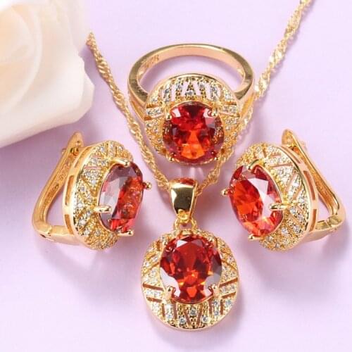 Yellow Gold Color Nigerian Jewelry Set For Women Fashion Accessories Clip Earrings And Necklace Wedding Jewelry 7-Colors Gift