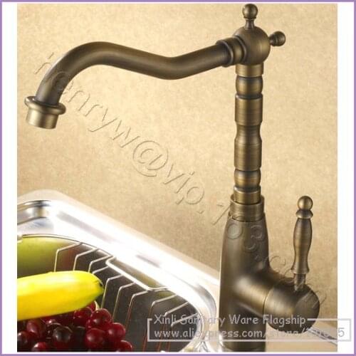 L16099 - Luxury Deck Mounted Hot & Cold Water Bronze Color Brass Kitchen Tap