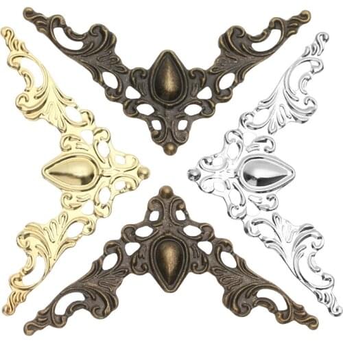 10Pcs/Pack Metal Angle Corner Brackets Gold Bronze 40mm Box Notebook Cover For Home Menus Photo Frame Furniture Decor Protector
