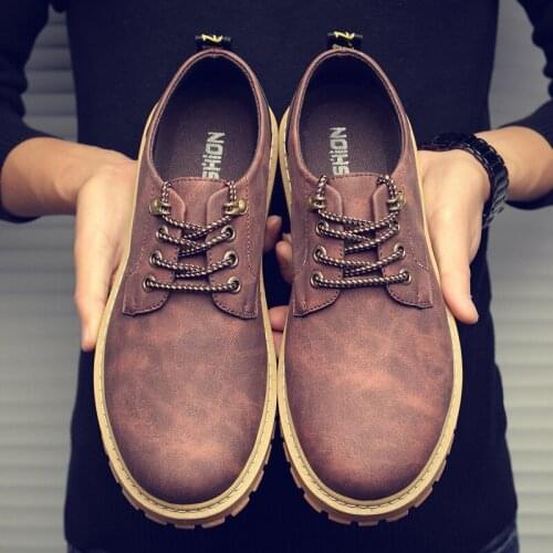 England Luxury Leather Shoes Men Formal Dress Fashion Oxfords Autumn New Low-cut Lace-up Non-slip Outdoor Mens Shoes S21-56