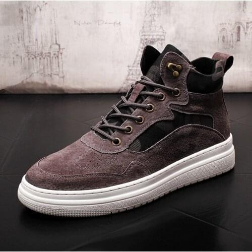 Stephoes Men Fashion Casual Ankle Boots Winter Warm Short Plush Thick Bottom Retro High Top Leisure Sneakers Male Botas Hombre