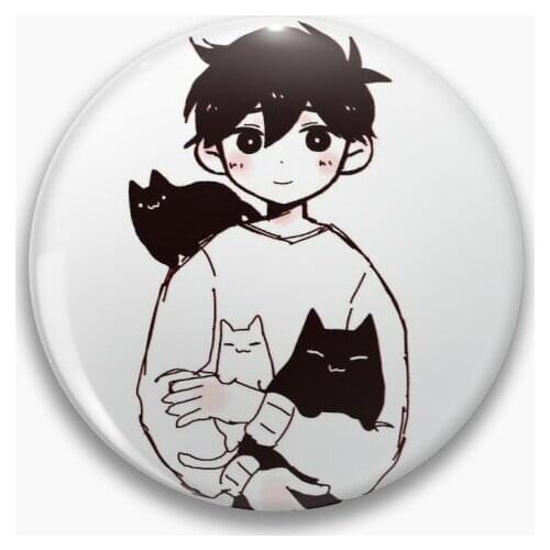Omori Sunny And Mewo Soft Button Pin Cartoon Brooch Badge Cute Creative Jewelry Clothes Collar Hat Funny Lover Fashion Metal