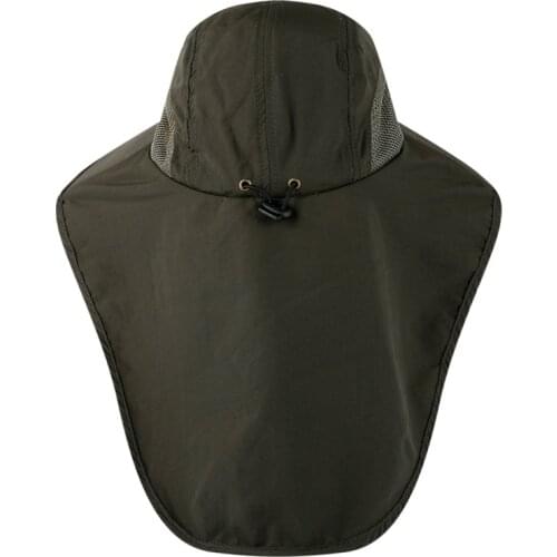 New Sport Summer UPF50+ Sun Hat Unisex Breathale Mesh Bucket Hat With Neck Flap Outdoor Long Wide Brim Hiking Fishing