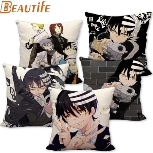 New Arrival SOUL EATER Pillowcase Bedroom Home Decorative Cover 45x45cm Square Zipper Pillow Cases Cotton Linen Fabric No Fade